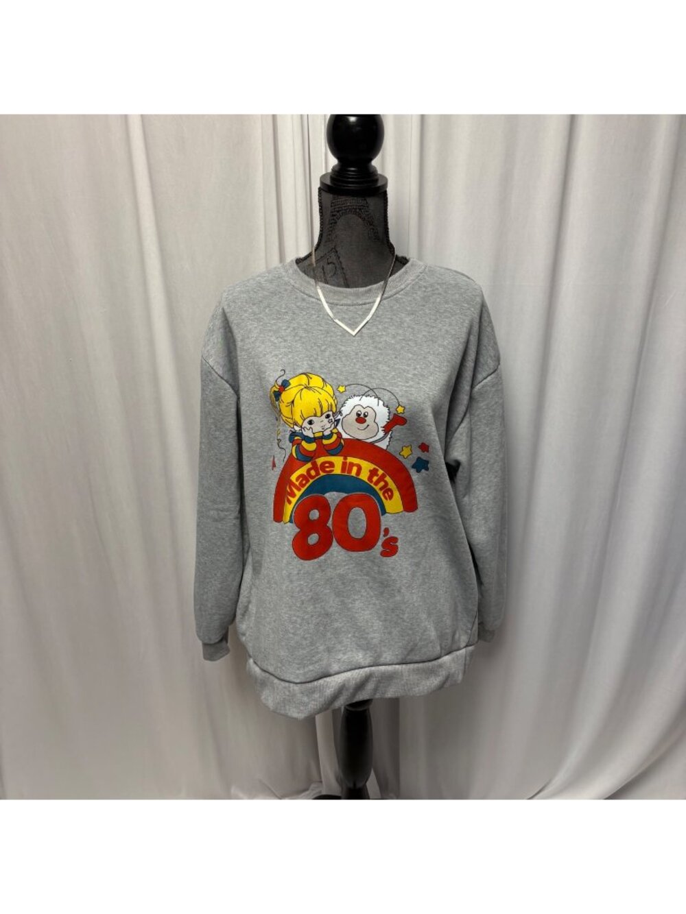 Made In The 80s Gray Crewneck Sweatshirt Womens Sz Large Vintage-Inspired Retro